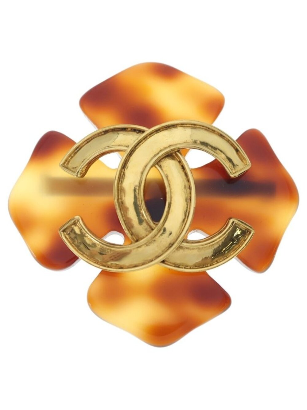 Chanel CC Logo Brooch Gold